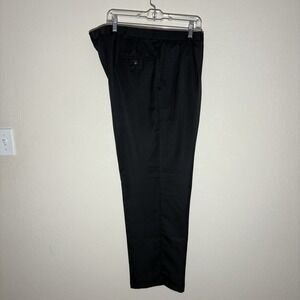 Haggar Mens Black Dress Pants 40x31 Micro Polyester Work Office Career